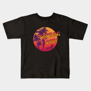 Retro 80's Sunbathing Queen Kids T-Shirt